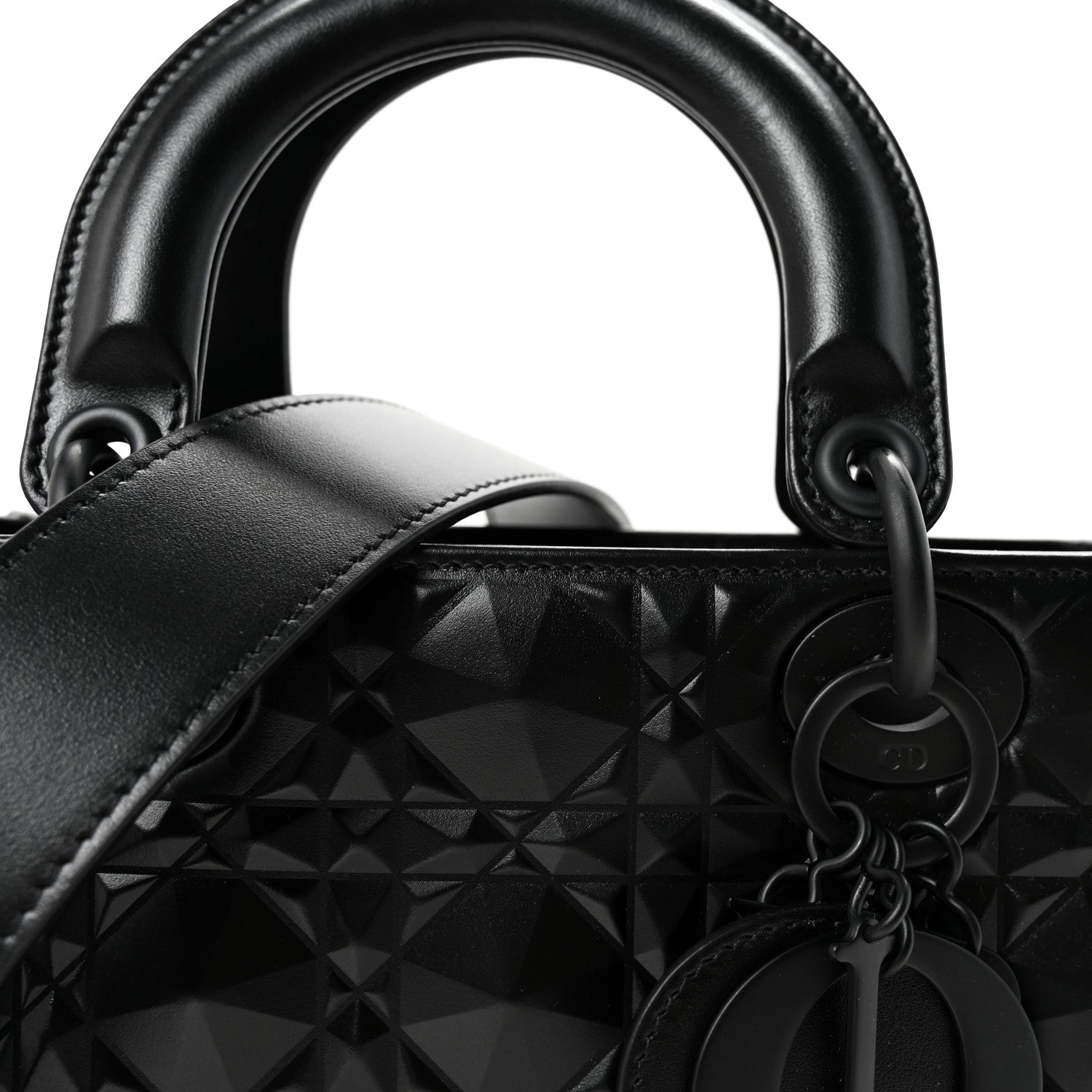 Christian Dior Calfskin Cannage Diamond Small My ABCDior Lady Dior Black 7 of 9