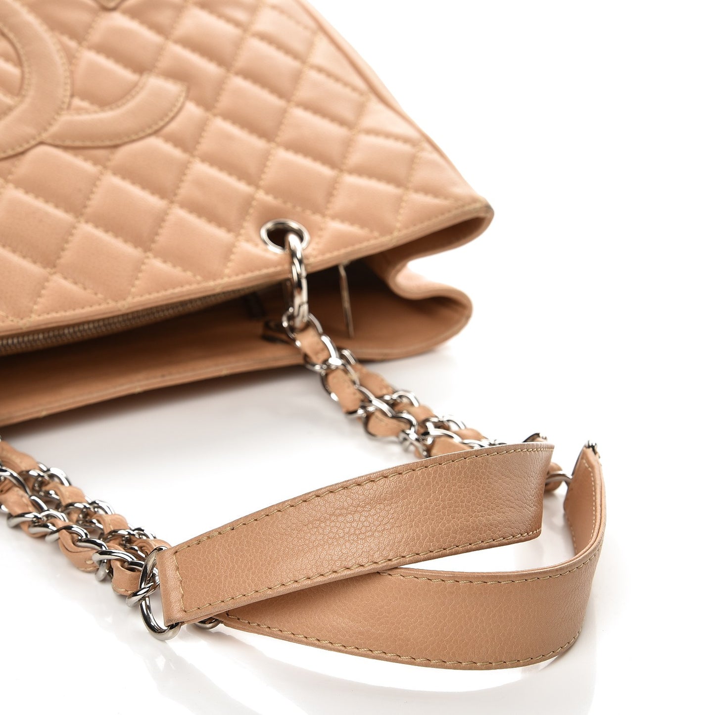 Caviar Quilted Grand Shopping Tote GST Beige
