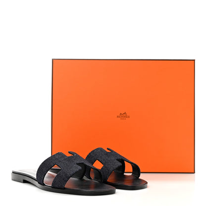 Hermes Denim Canvas Oran Sandals 36 Bleu Brut 8 of 8