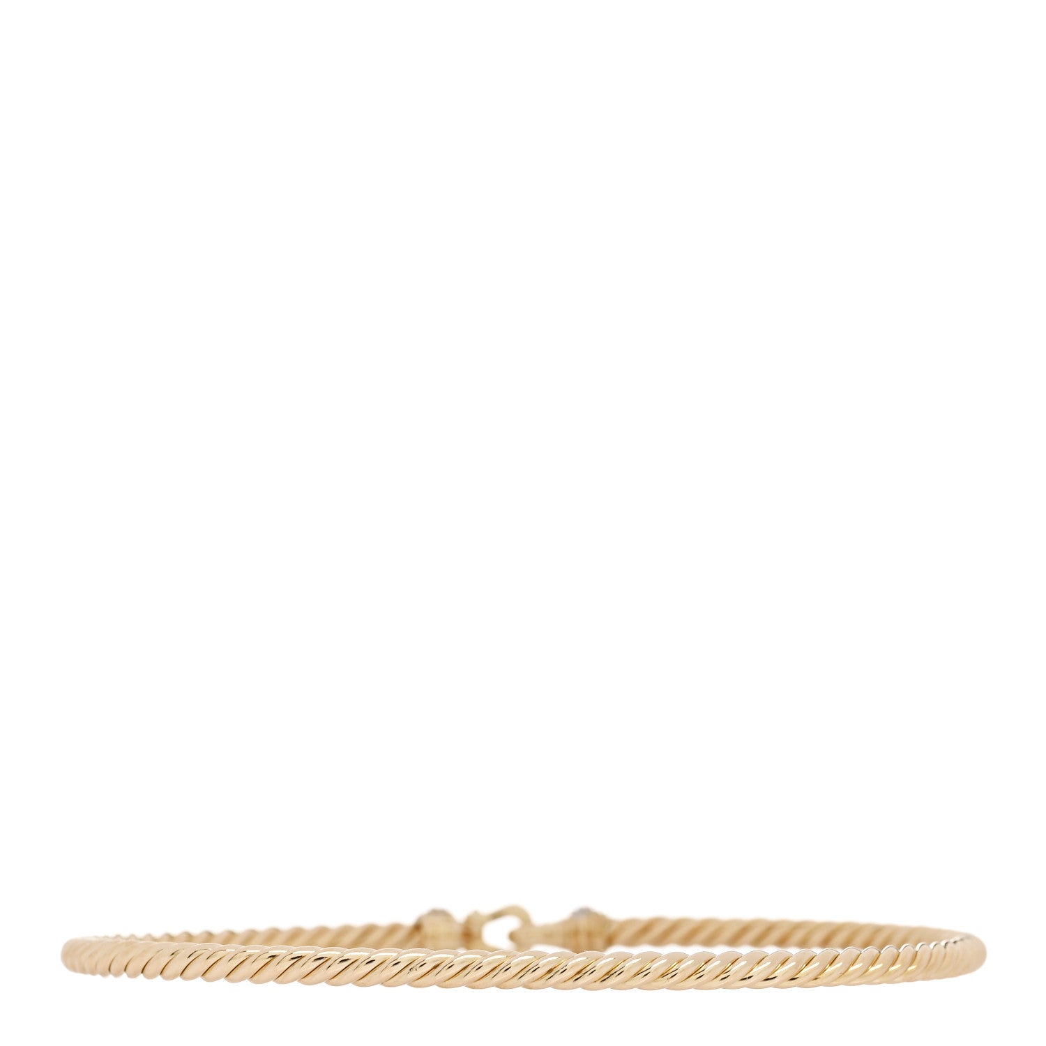 David Yurman 18K Yellow Gold Diamond 2.6mm Cable Collectibles Buckle Bracelet 2 of 3