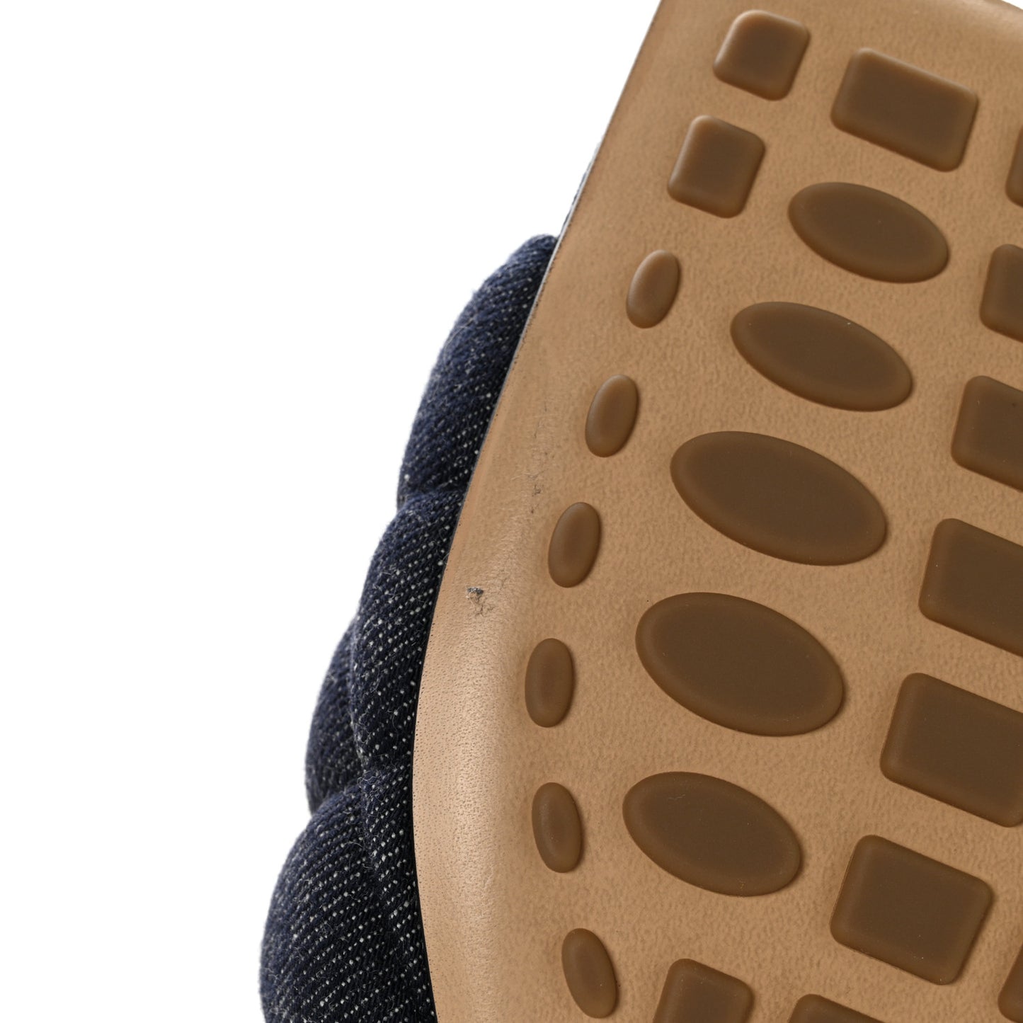 Denim Matelasse Padded Flat Sandals 38.5 Indigo