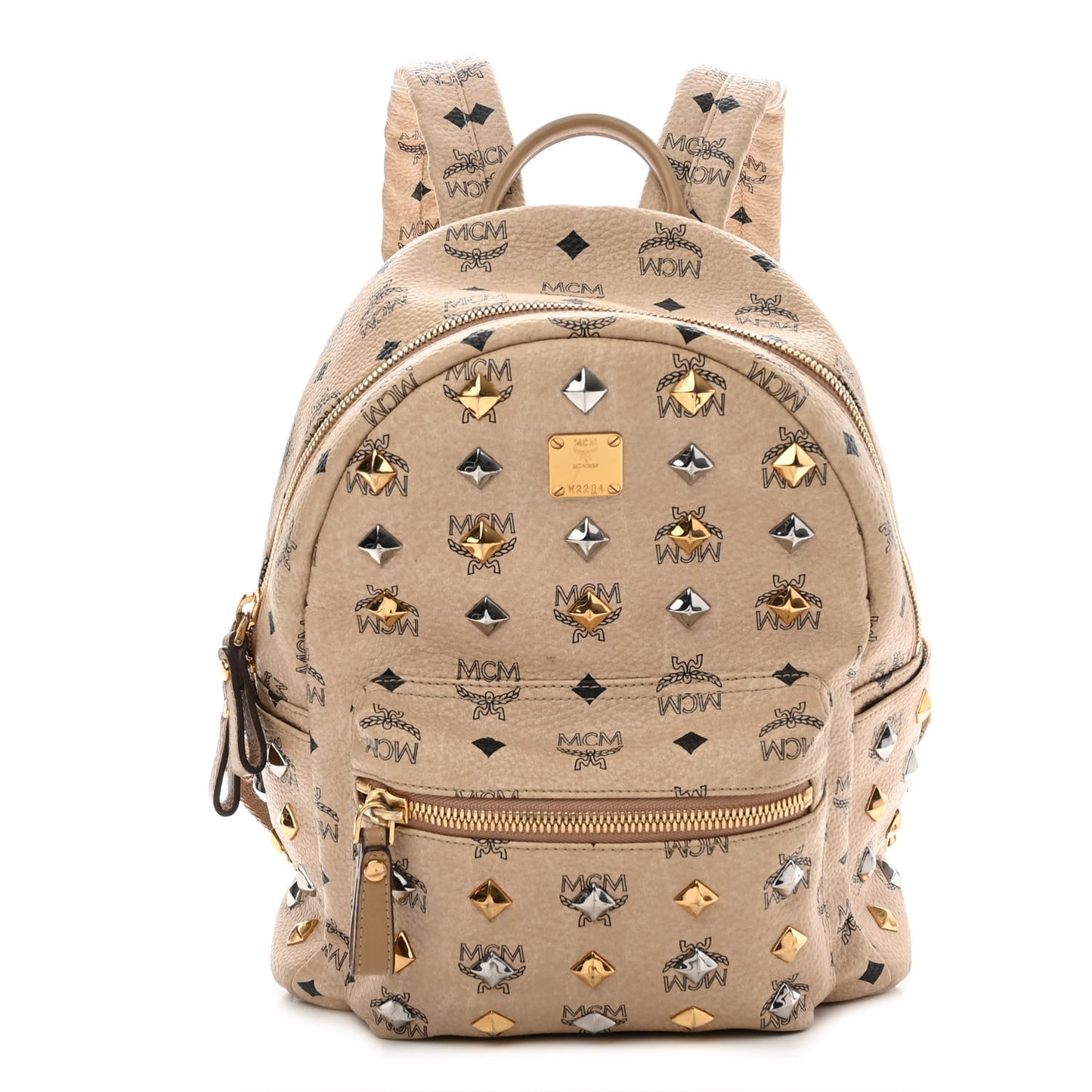 Visetos Small Side Stud Stark Backpack Beige