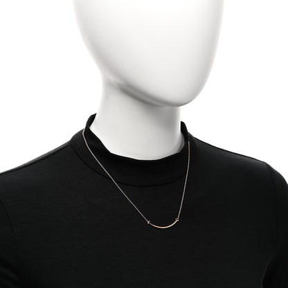 Tiffany 18K Rose Gold Small T Smile Pendant Necklace 2 of 4
