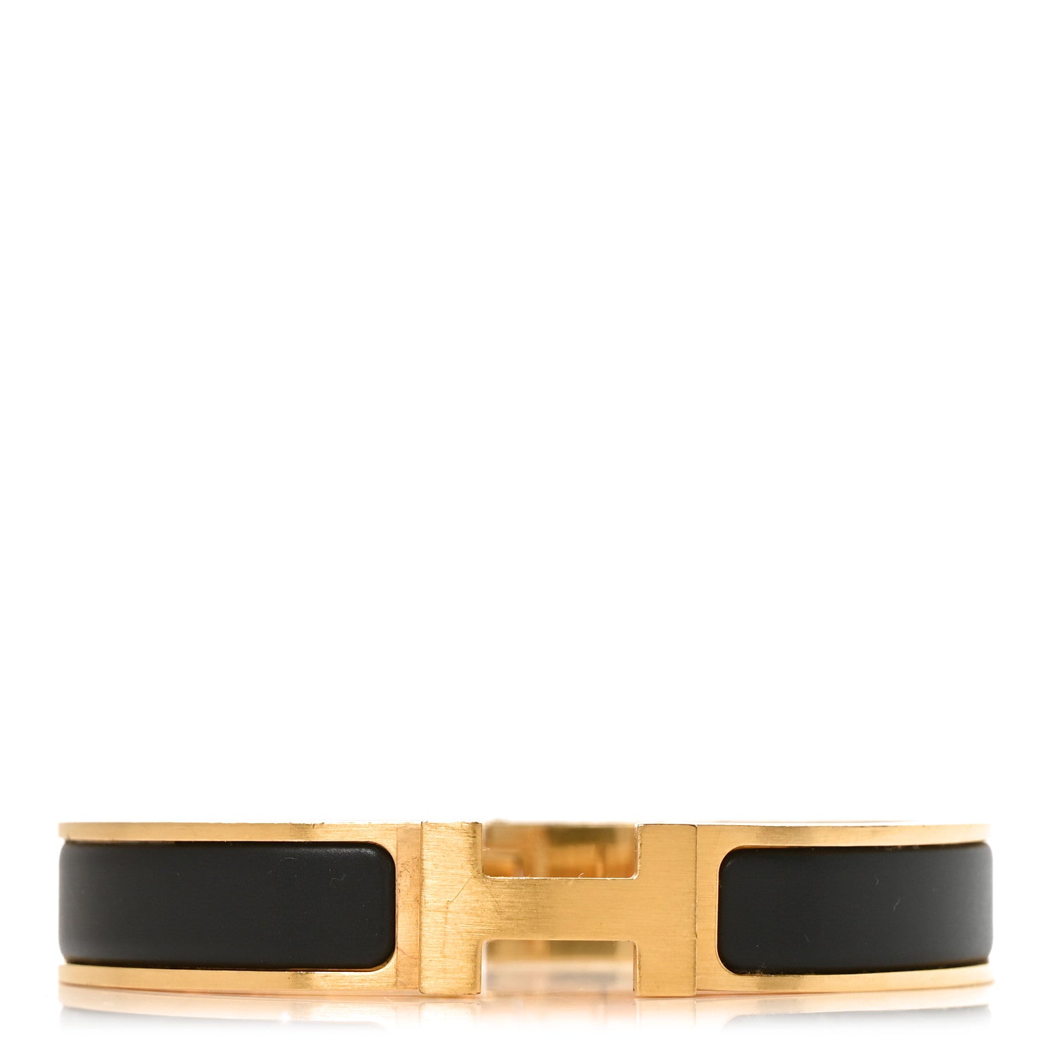 Hermes Matte Enamel Narrow Clic Clac HH Bracelet T6 Black 1 of 5