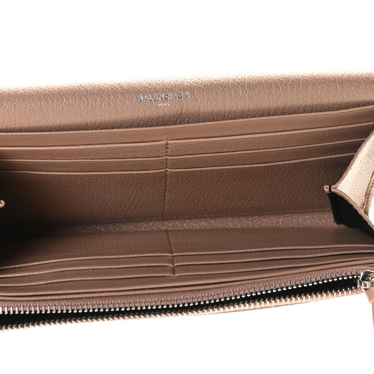 Balenciaga Chevre Silver Metallic Edge Hardware Money Wallet Rose Des Sables 6 of 8