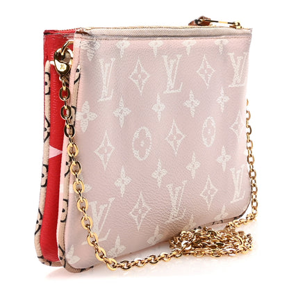 Louis Vuitton Monogram Giant Double Zip Pochette Rouge 3 of 12