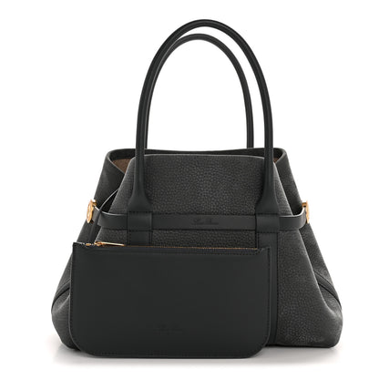 Loro Piana Nubuck Grained Calfskin Small Ghiera Shopper Tote Blue Navy 3 of 11