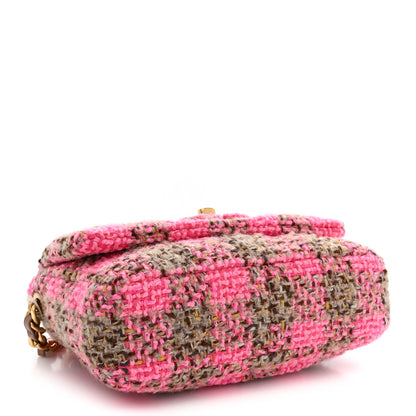 Chanel Wool Tweed Quilted Small Elegant Chain Flap Pink Brown 4 of 11