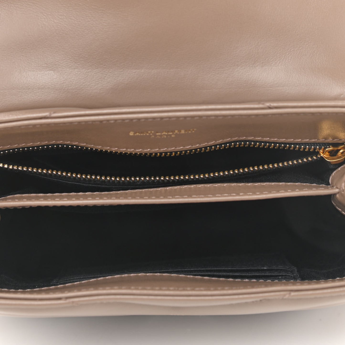Calfskin Y Quilted Monogram Toy Loulou Crossbody Bag Taupe
