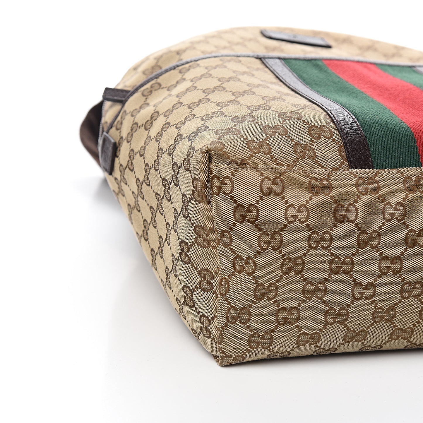 GG Monogram Web Medium Classic Backpack Brown