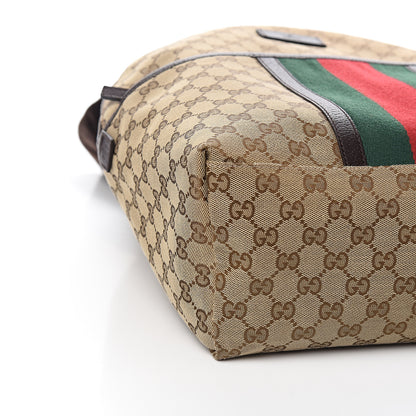 Gucci GG Monogram Web Medium Classic Backpack Brown 7 of 9
