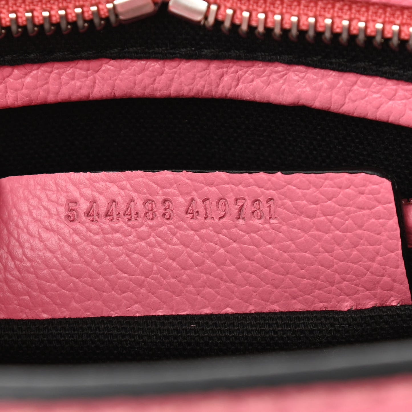 Pebbled Calfskin Mini Skull Padlock Zip Around Tote Petal