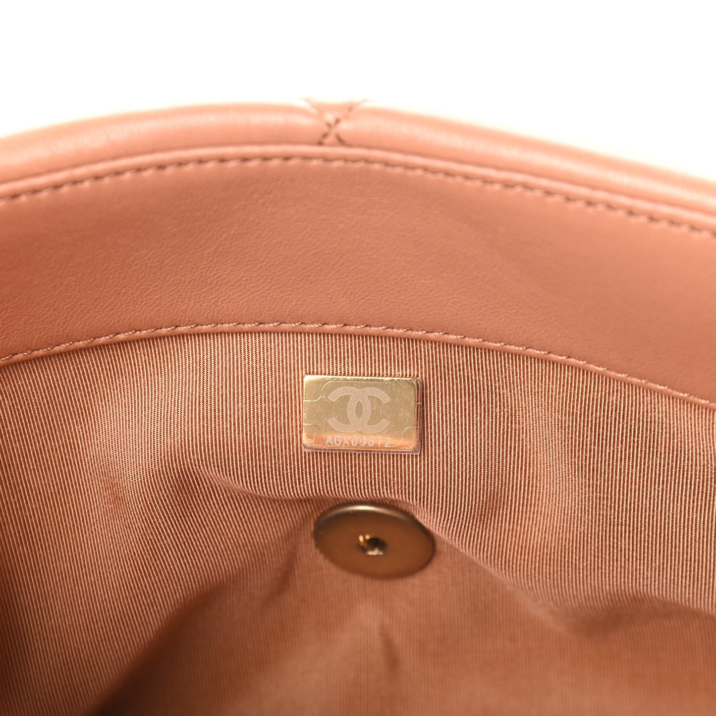 Lambskin Quilted Large Chanel 19 Flap Brown