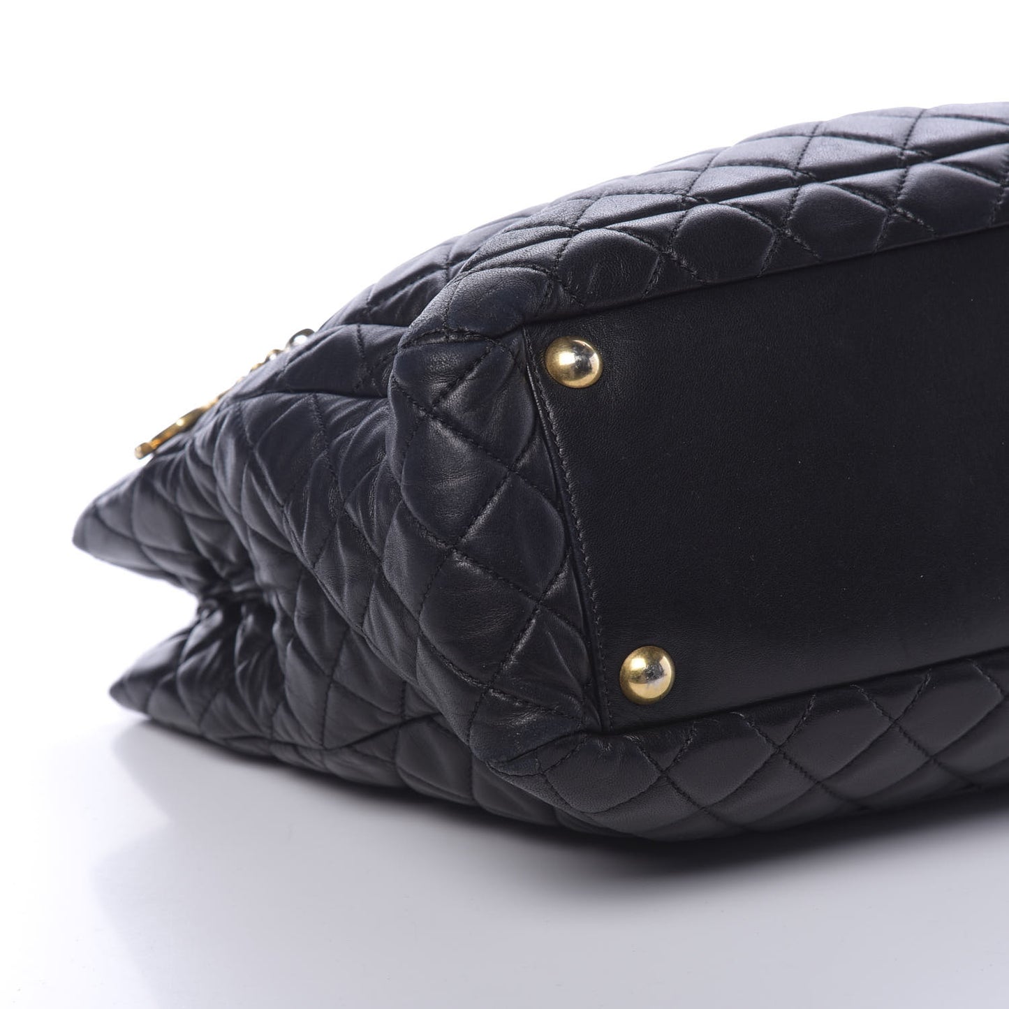 Lambskin Quilted Large Tote Black