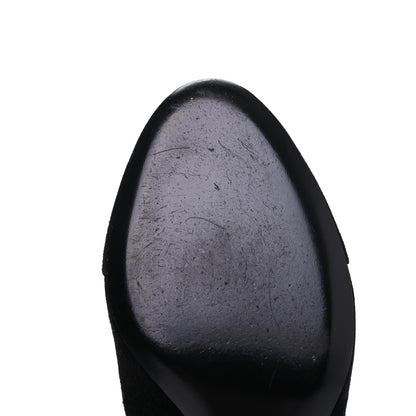 Louis Vuitton Suede Monogram Uniformes Cap Toe Chelsea 75mm Ankle Boots 39 Black 10 of 11