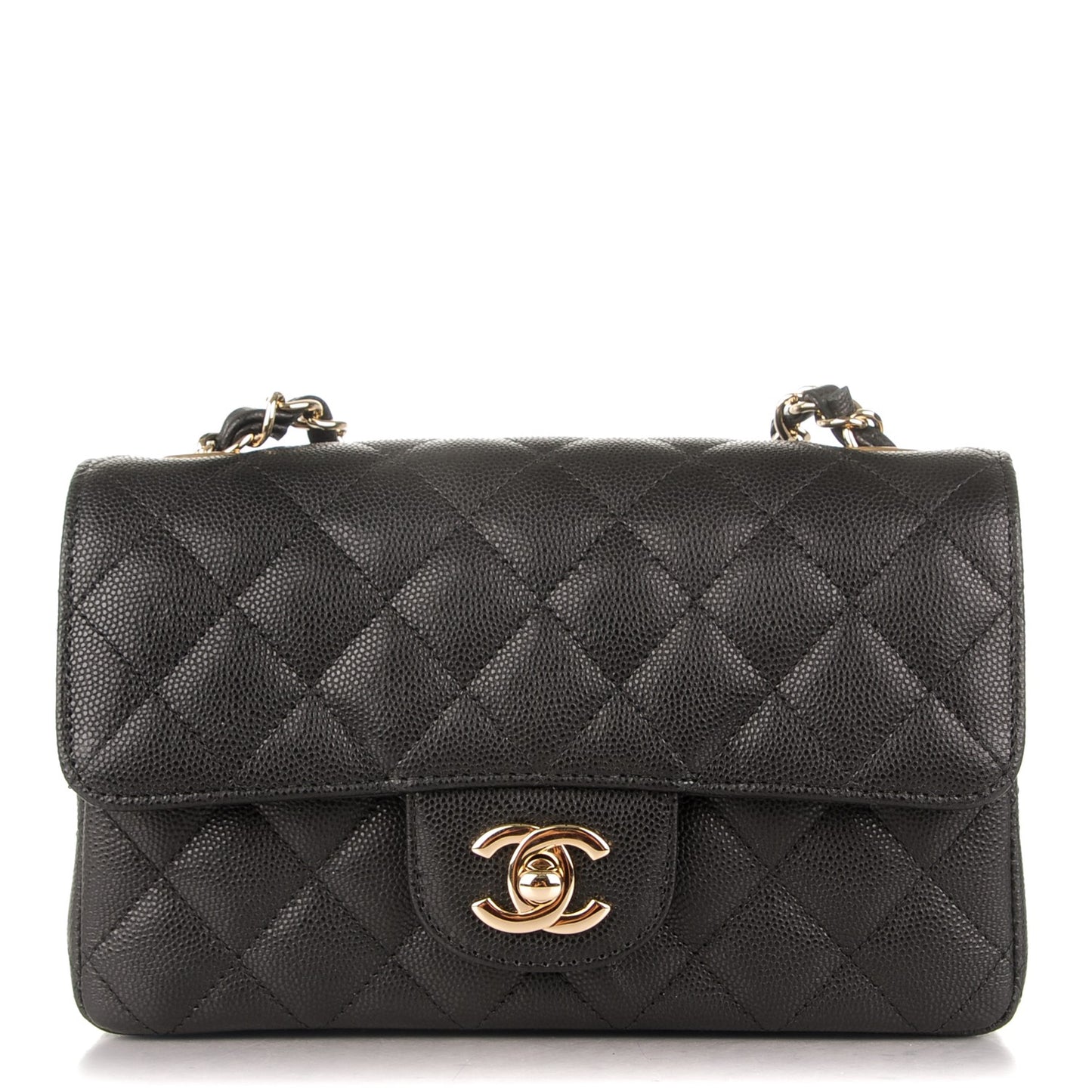 Caviar Quilted Mini Rectangular Flap Black