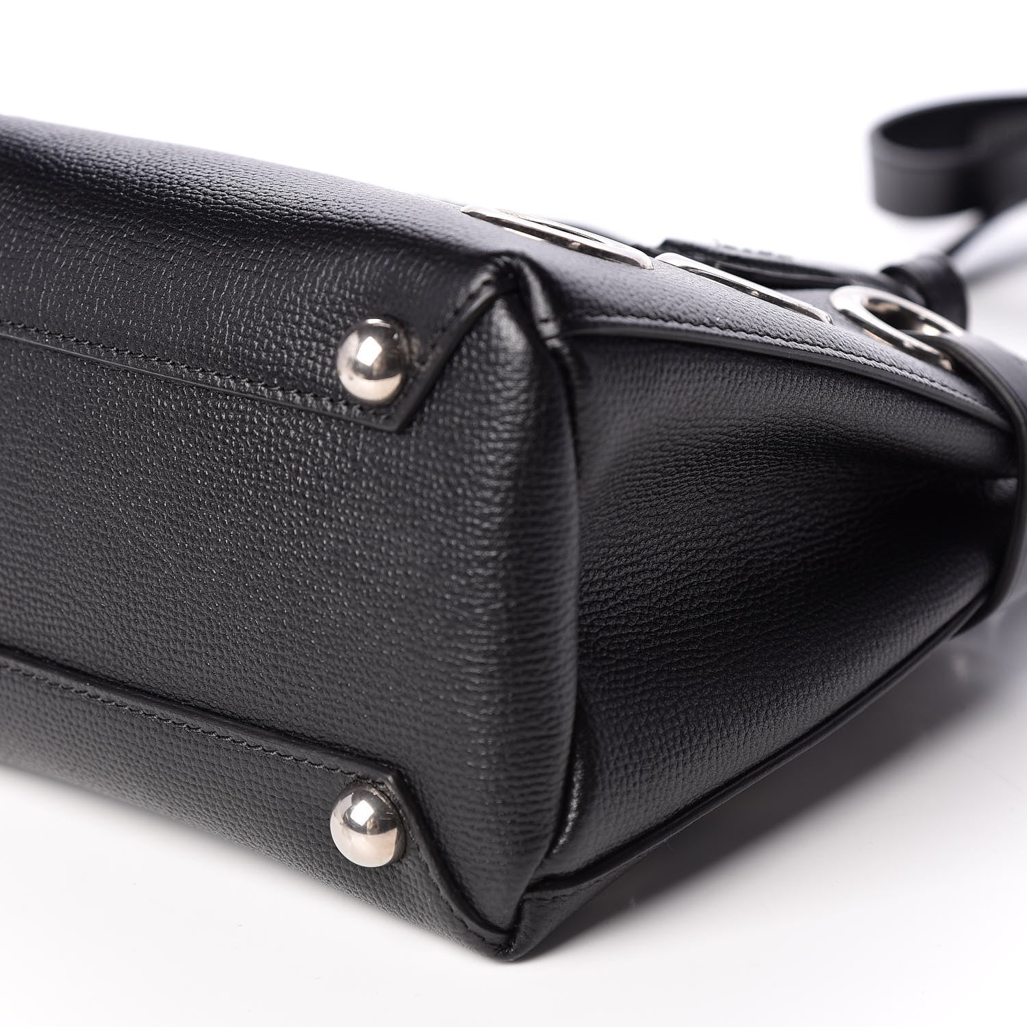 Burberry Grainy Calfskin House Check Grommet Baby Banner Tote Black 6 of 10