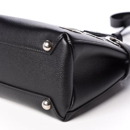 Burberry Grainy Calfskin House Check Grommet Baby Banner Tote Black 6 of 10