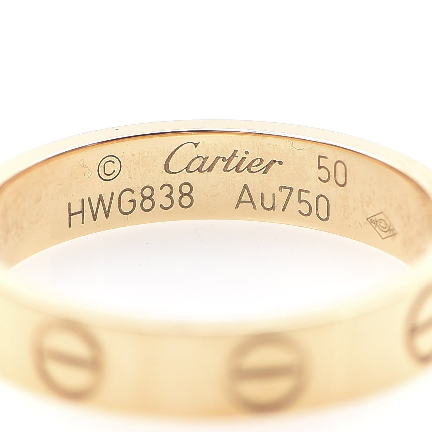 Cartier 18K Yellow Gold 3.5mm LOVE Wedding Band Ring 50 5.25 4 of 5