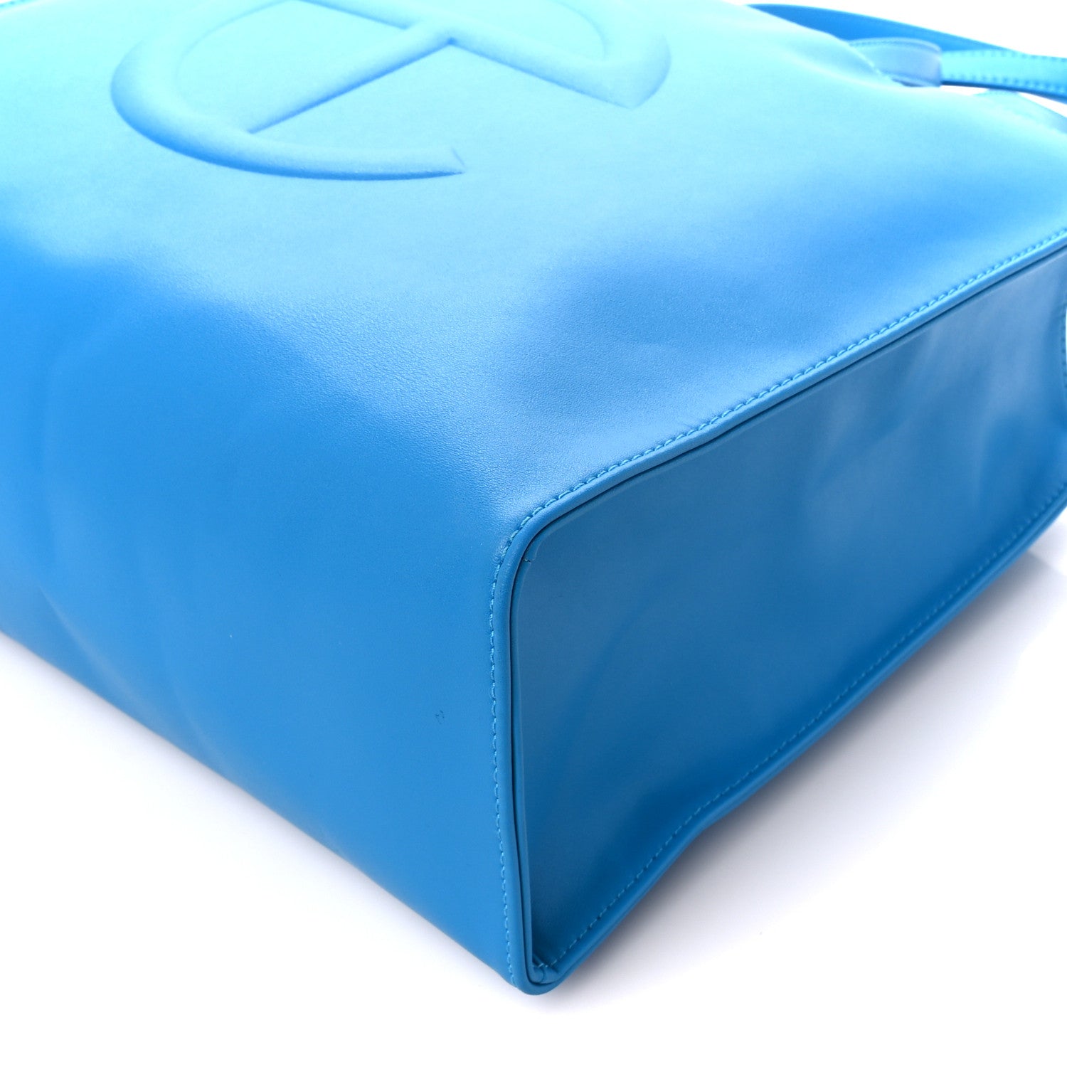 Telfar Vegan Leather Medium Shopping Bag Cyan 10 of 10
