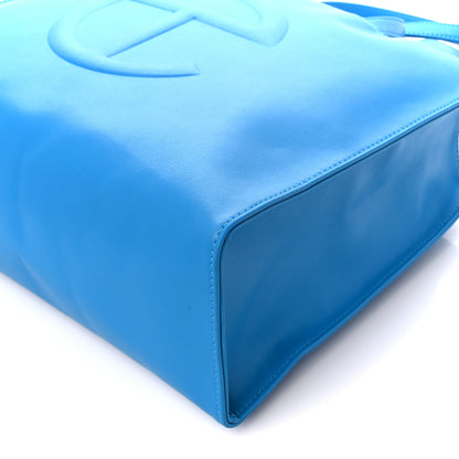 Telfar Vegan Leather Medium Shopping Bag Cyan 10 of 10