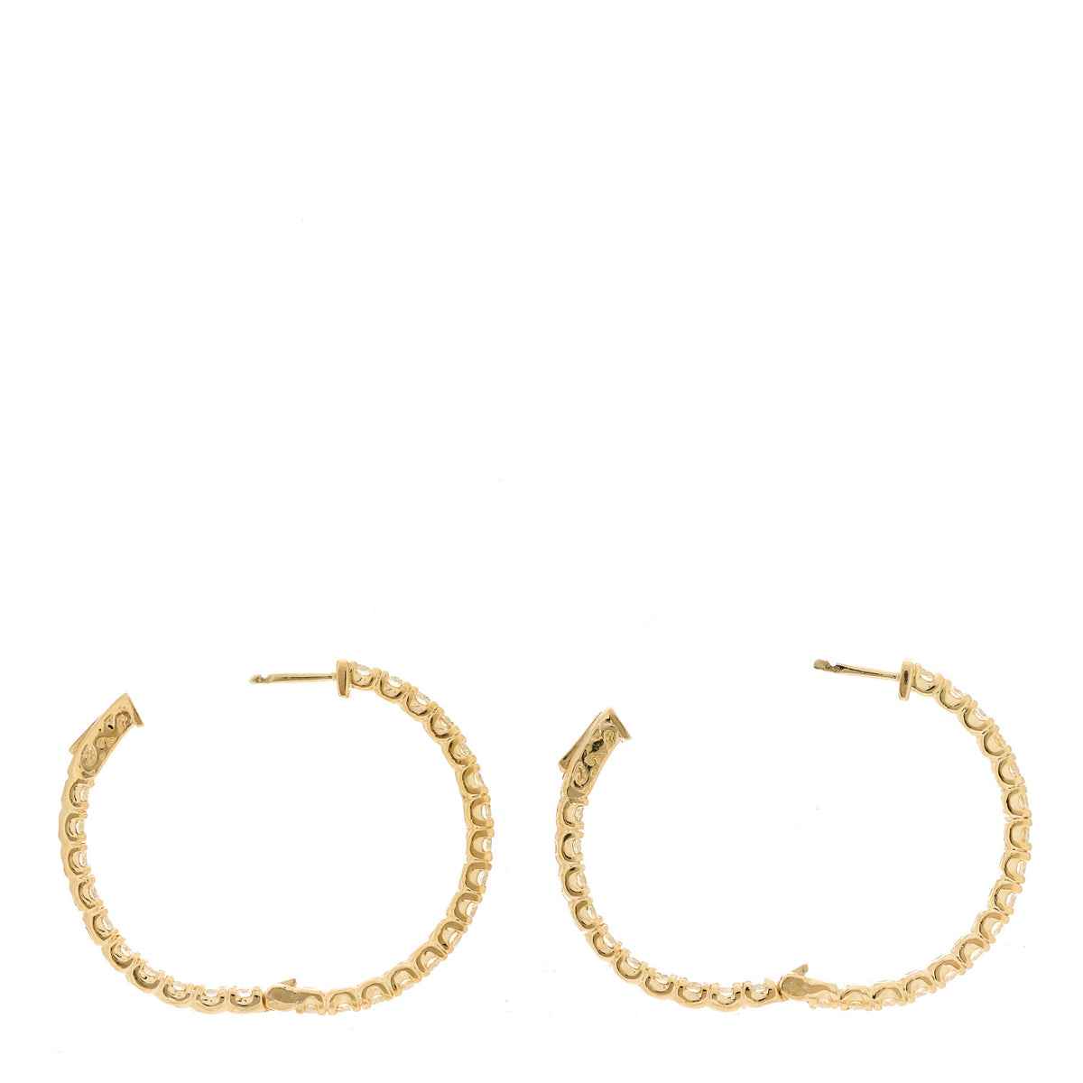 Parker & West by FASHIONPHILE 14K Yellow Gold Diamond 3.64ctw Inside Out Hoop Earrings 3 of 5