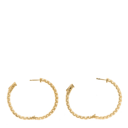 Parker & West by FASHIONPHILE 14K Yellow Gold Diamond 3.64ctw Inside Out Hoop Earrings 3 of 5