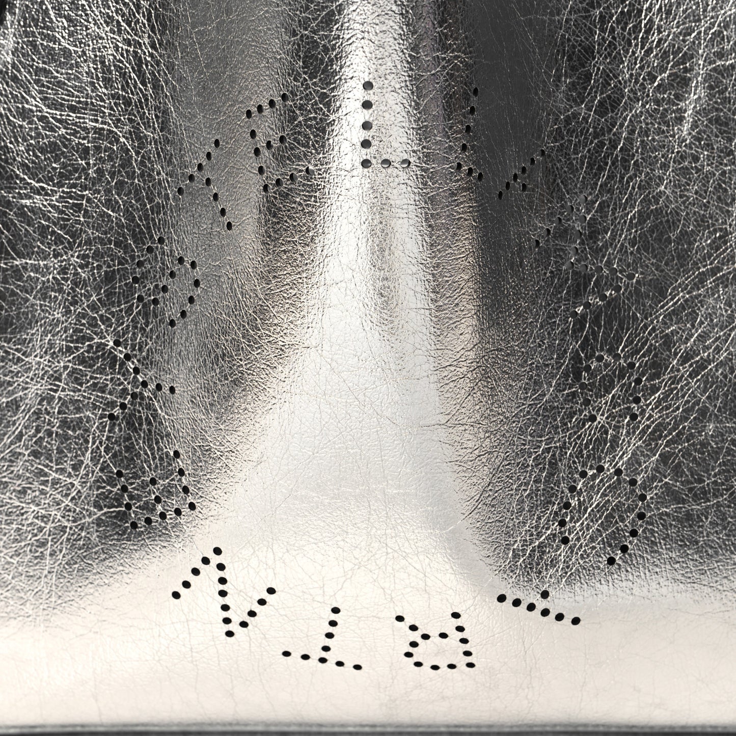 Metallic Eco Alter Nappa East West Perforated Tote Silver