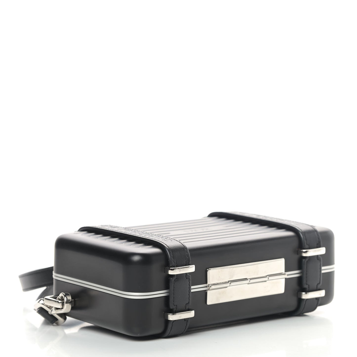 X RIMOWA Aluminum Personal Clutch On Strap Black