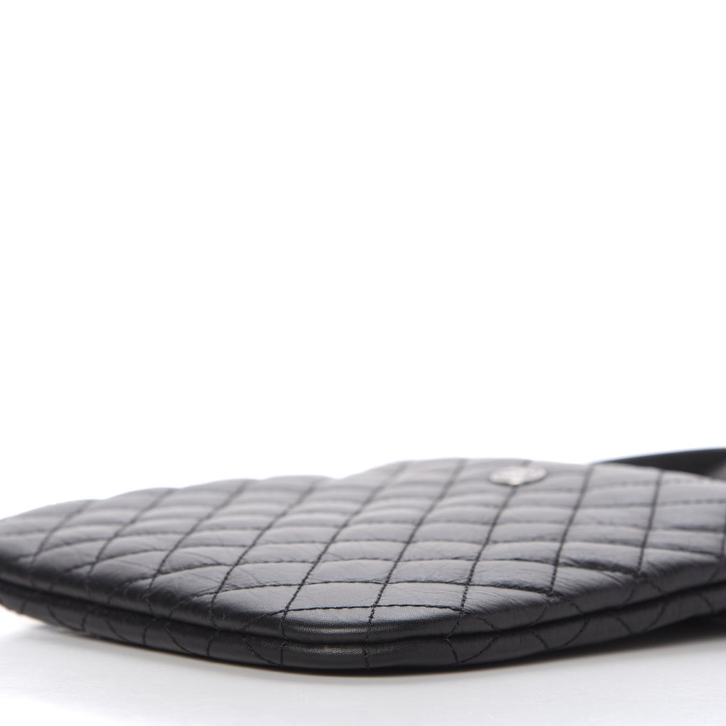 Aged Calfskin Quilted Crossbody Bag Black