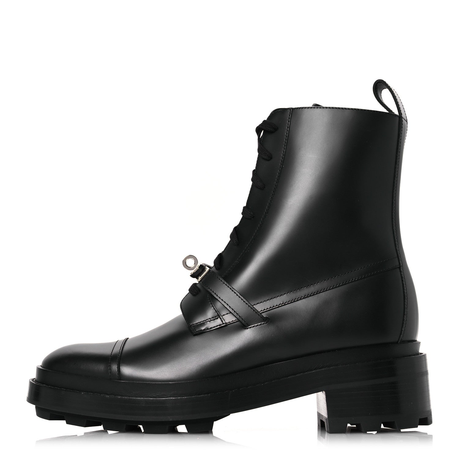 Hermes Glossed Calfskin Funk Ankle Boots 41 Black 1 of 13