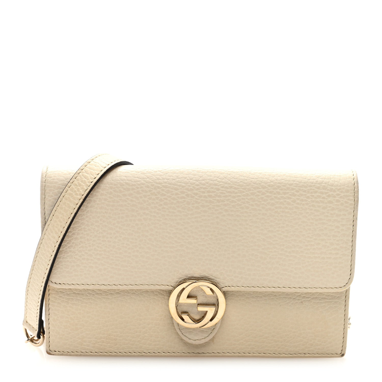 Gucci Dollar Calfskin Interlocking G Chain Wallet Ivoire 1 of 9