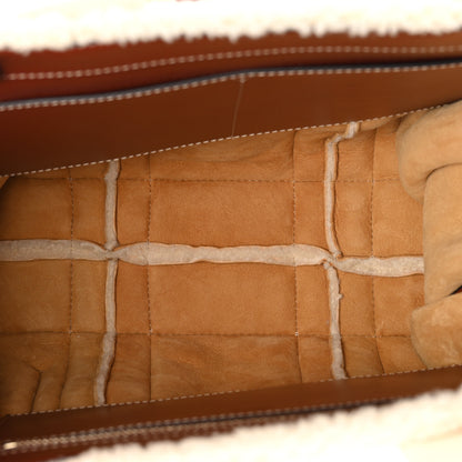Chloe Shearling Calfskin Large Woody Ribbon Tote Mild Beige 5 of 10