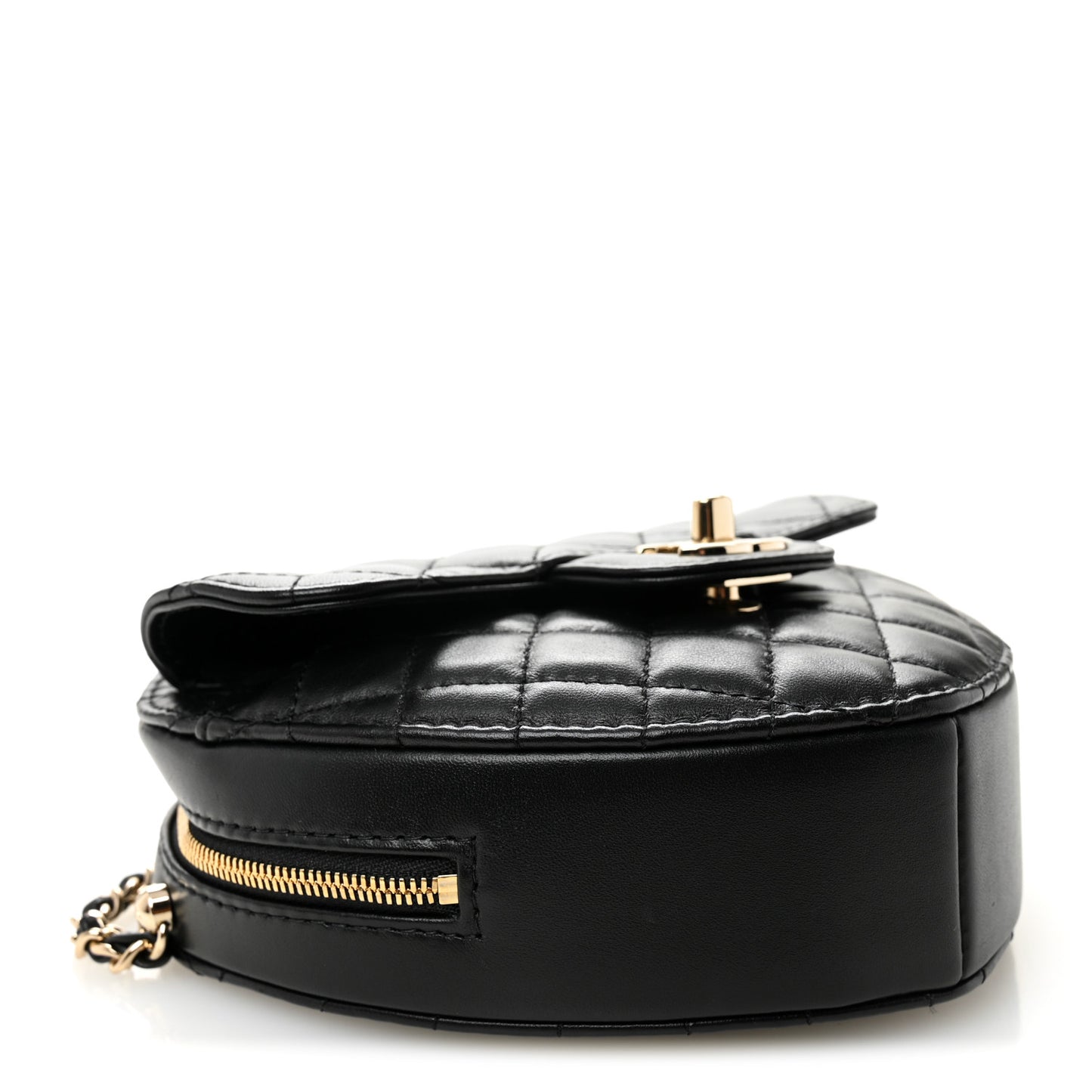 Lambskin Quilted CC In Love Heart Bag Black