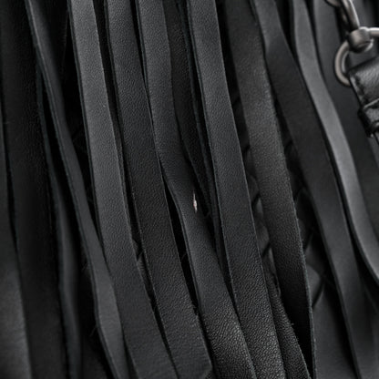 Bottega Veneta Nappa Fringe Woven Handle Tote Black 12 of 14