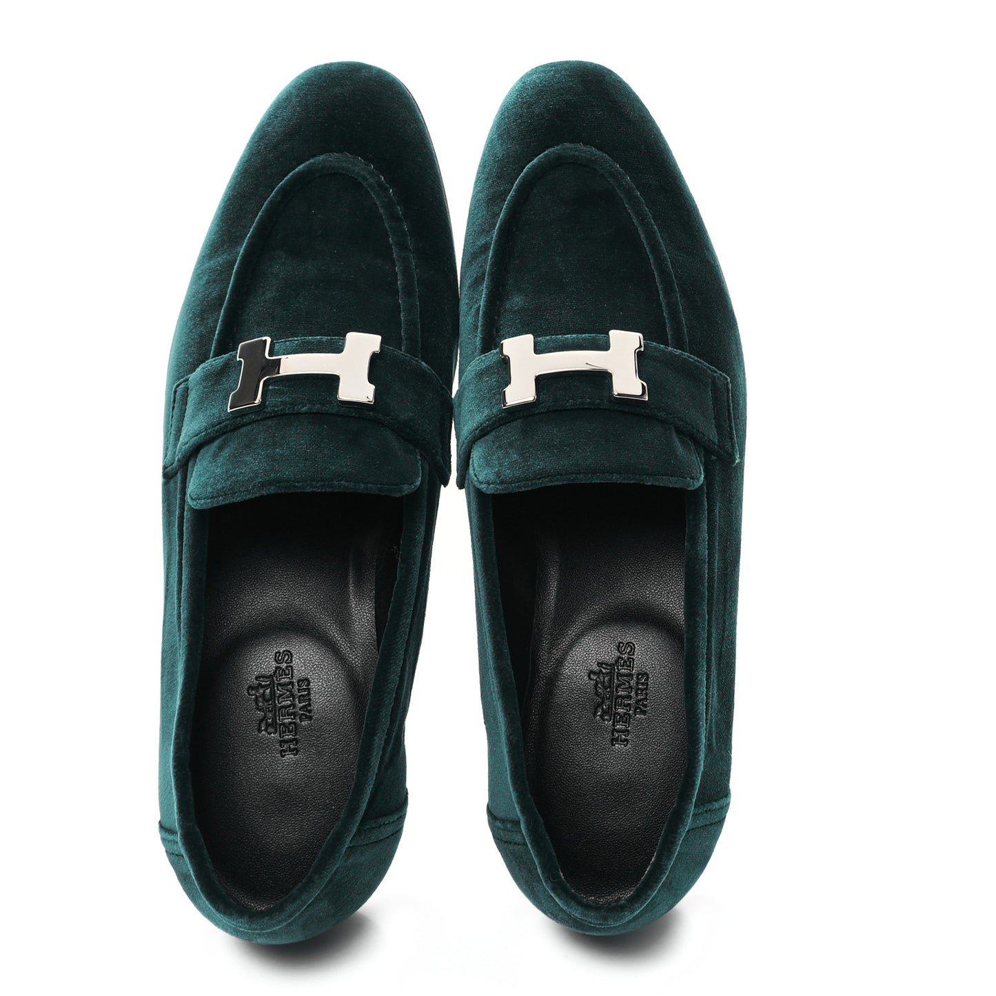 Velvet Womens Paris Loafers 36 Vert Fonce