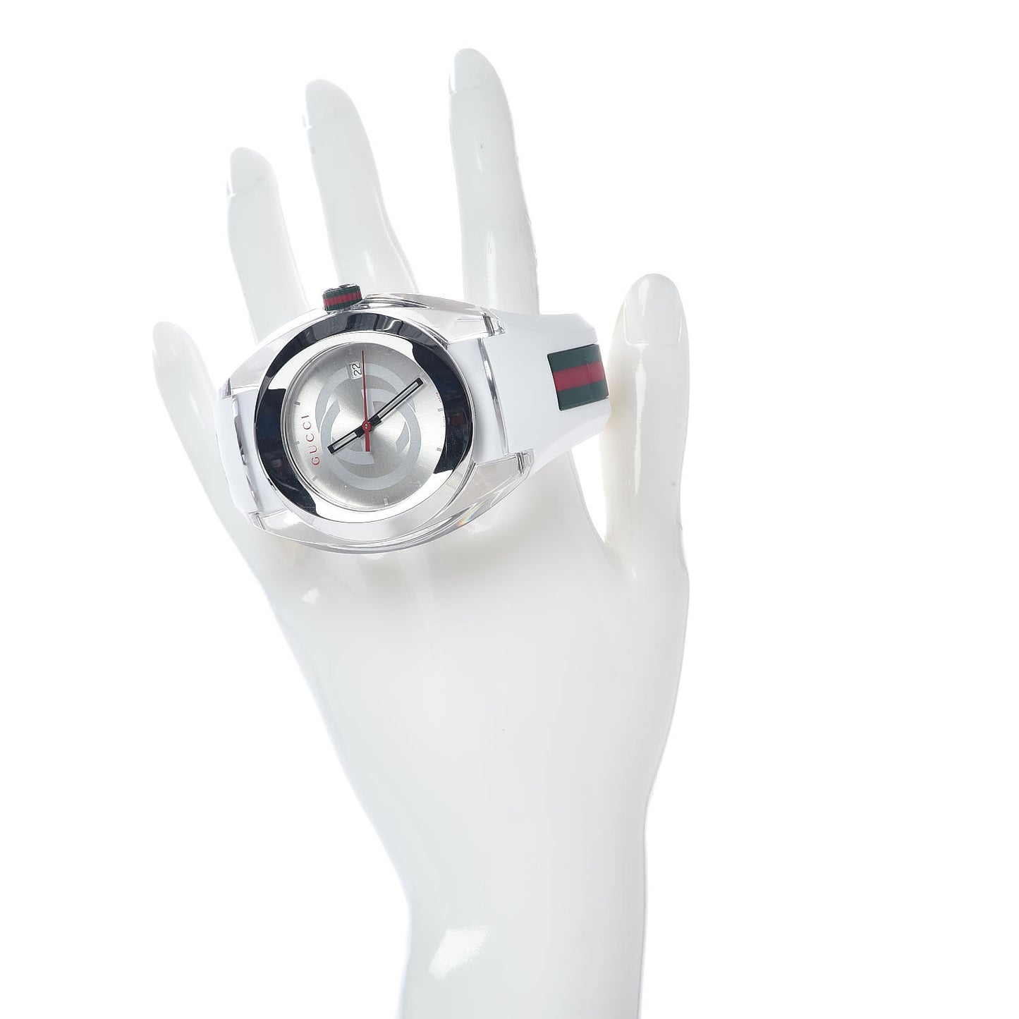 Stainless Steel Rubber 46mm Sync Web Quartz Watch White