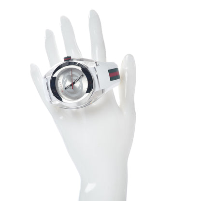 Gucci Stainless Steel Rubber 46mm Sync Web Quartz Watch White 2 of 6