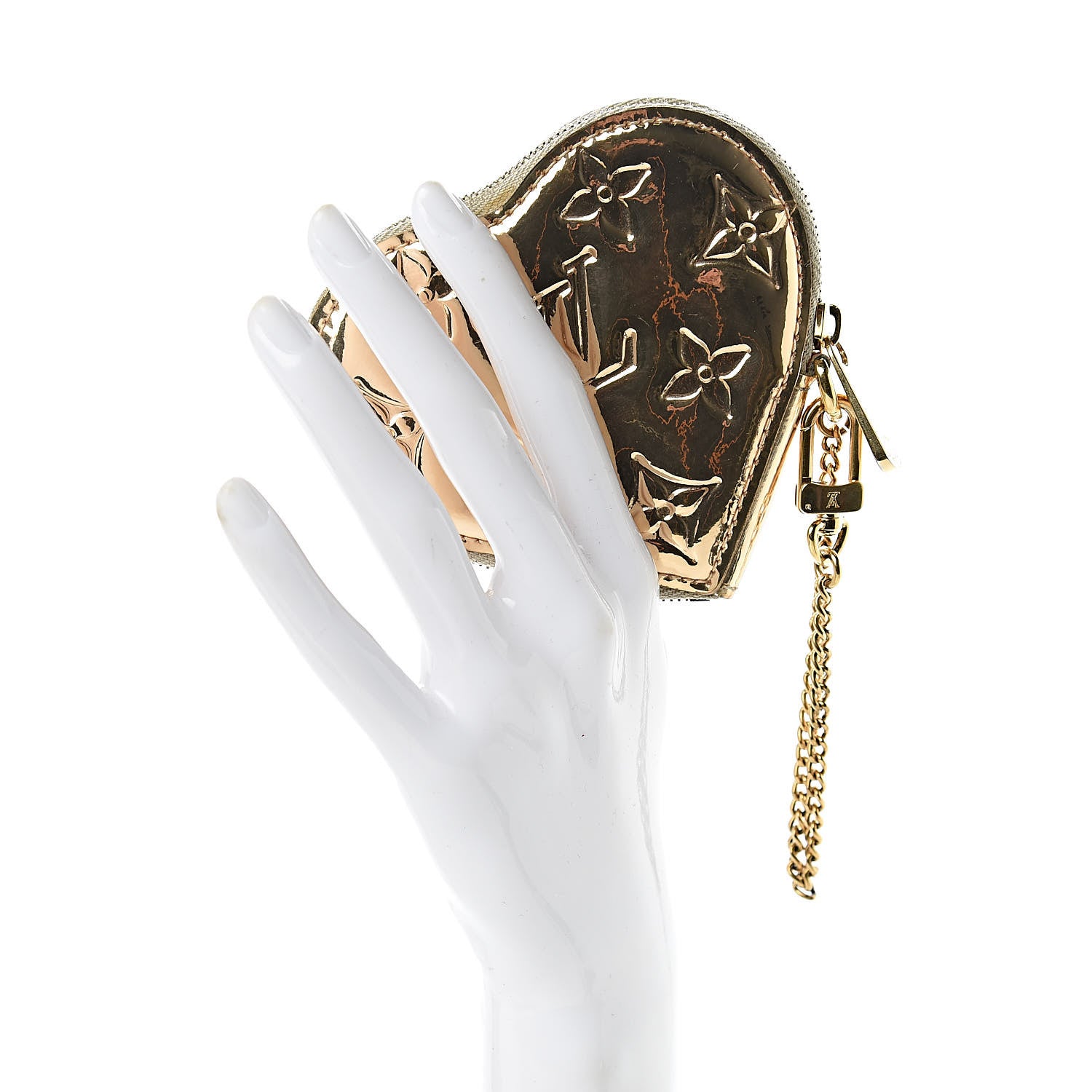 Louis Vuitton Monogram Miroir Heart Coin Purse Gold 2 of 7