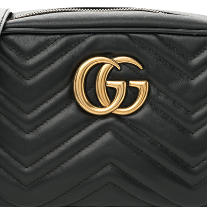 Gucci Calfskin Matelasse Small GG Marmont Chain Shoulder Bag Black 8 of 12