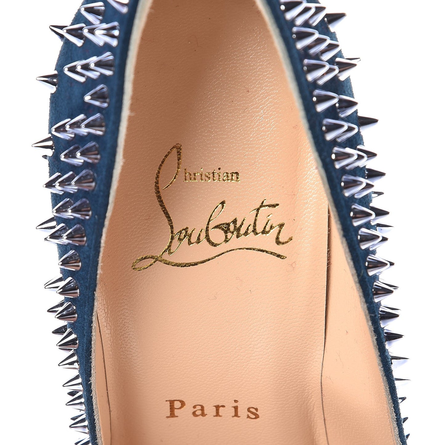 Veau Velours Studded Escarpic 100 Pumps 35 Quartz Petrol