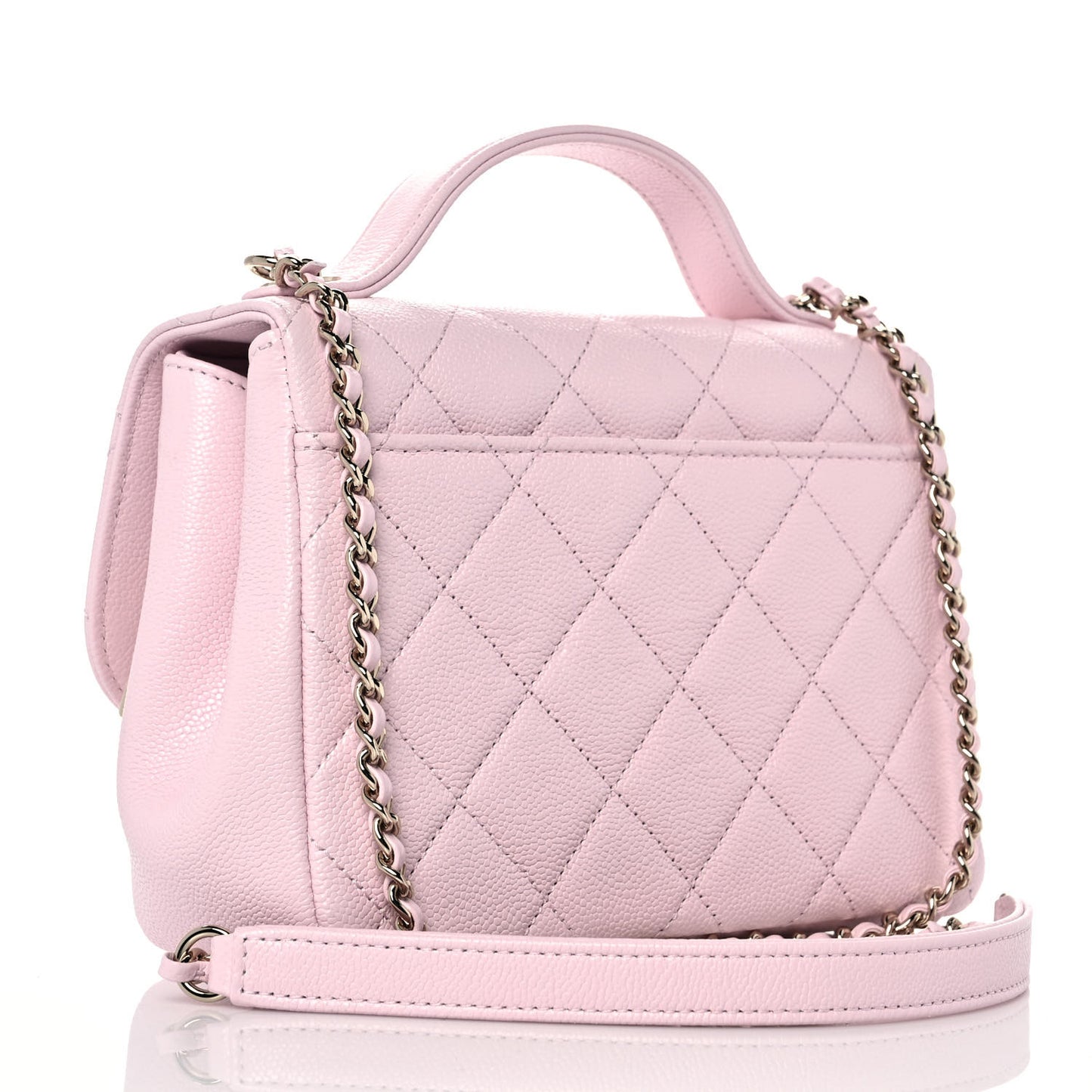 Caviar Quilted Small Business Affinity Flap Light Pink