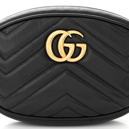 Gucci Calfskin Matelasse GG Marmont Belt Bag 75 30 Black 8 of 12