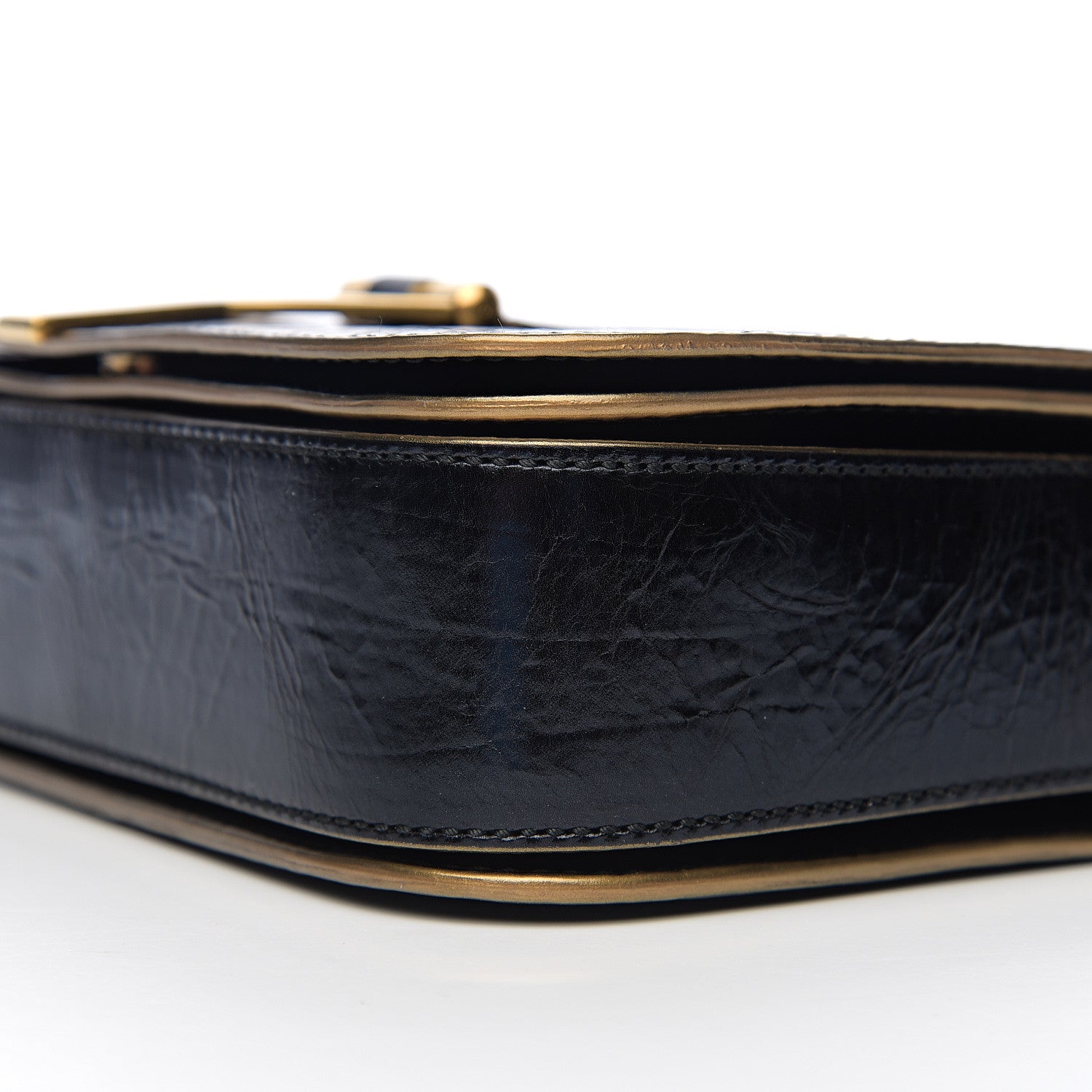 Saint Laurent Patent Crinkled Calfskin Classic Y Satchel Black 7 of 8