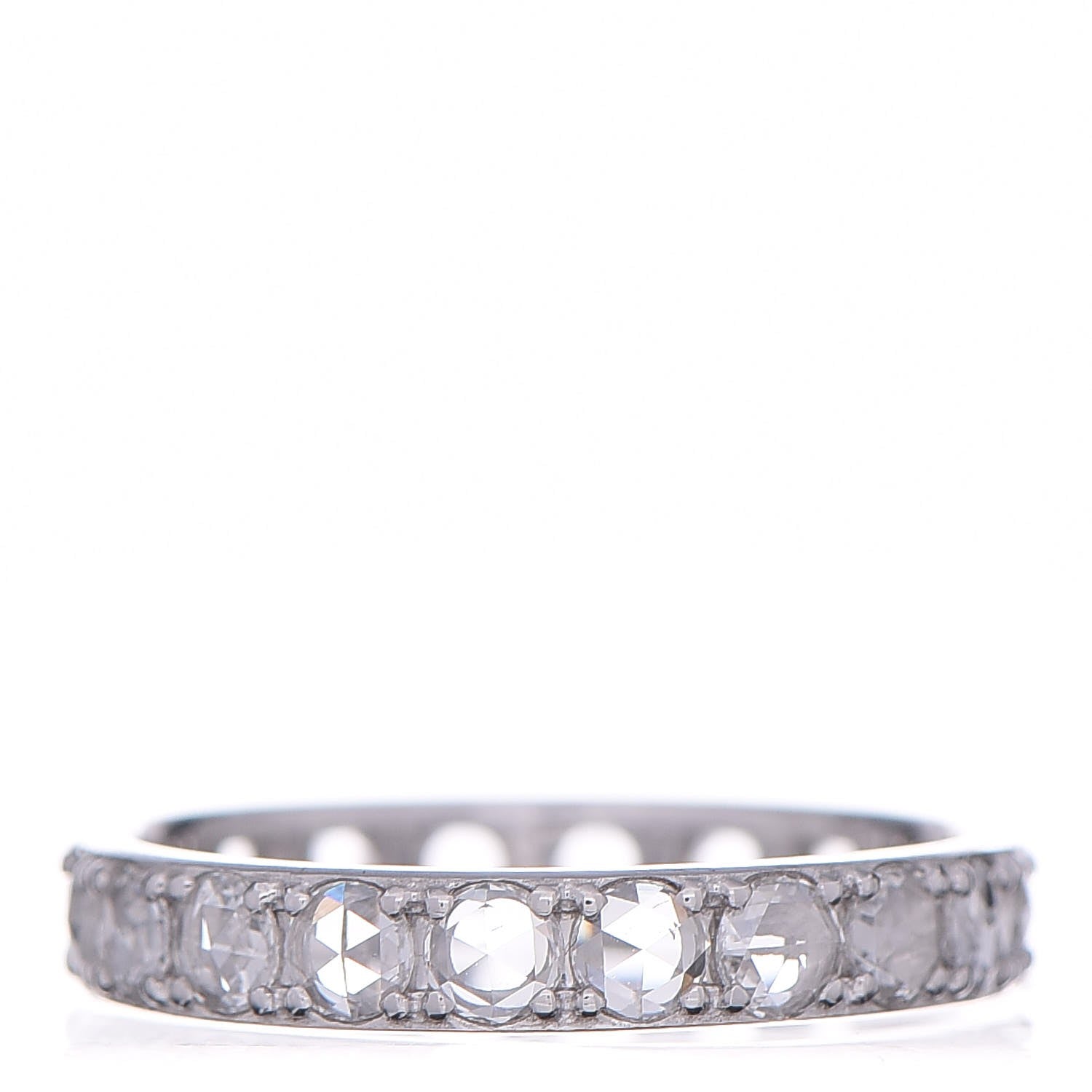 Tiffany 18K White Gold Diamond Metro Rose Cut Eternity Band Ring 54 7 3 of 6