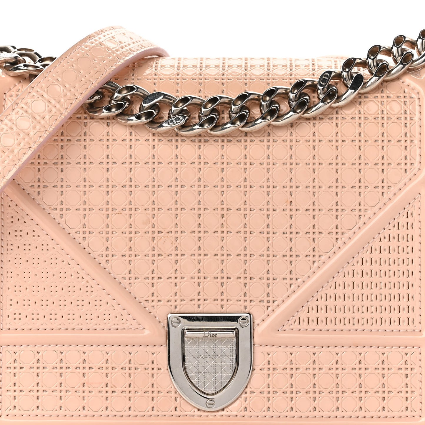 Patent Micro-Cannage Small Diorama Flap Bag Rose
