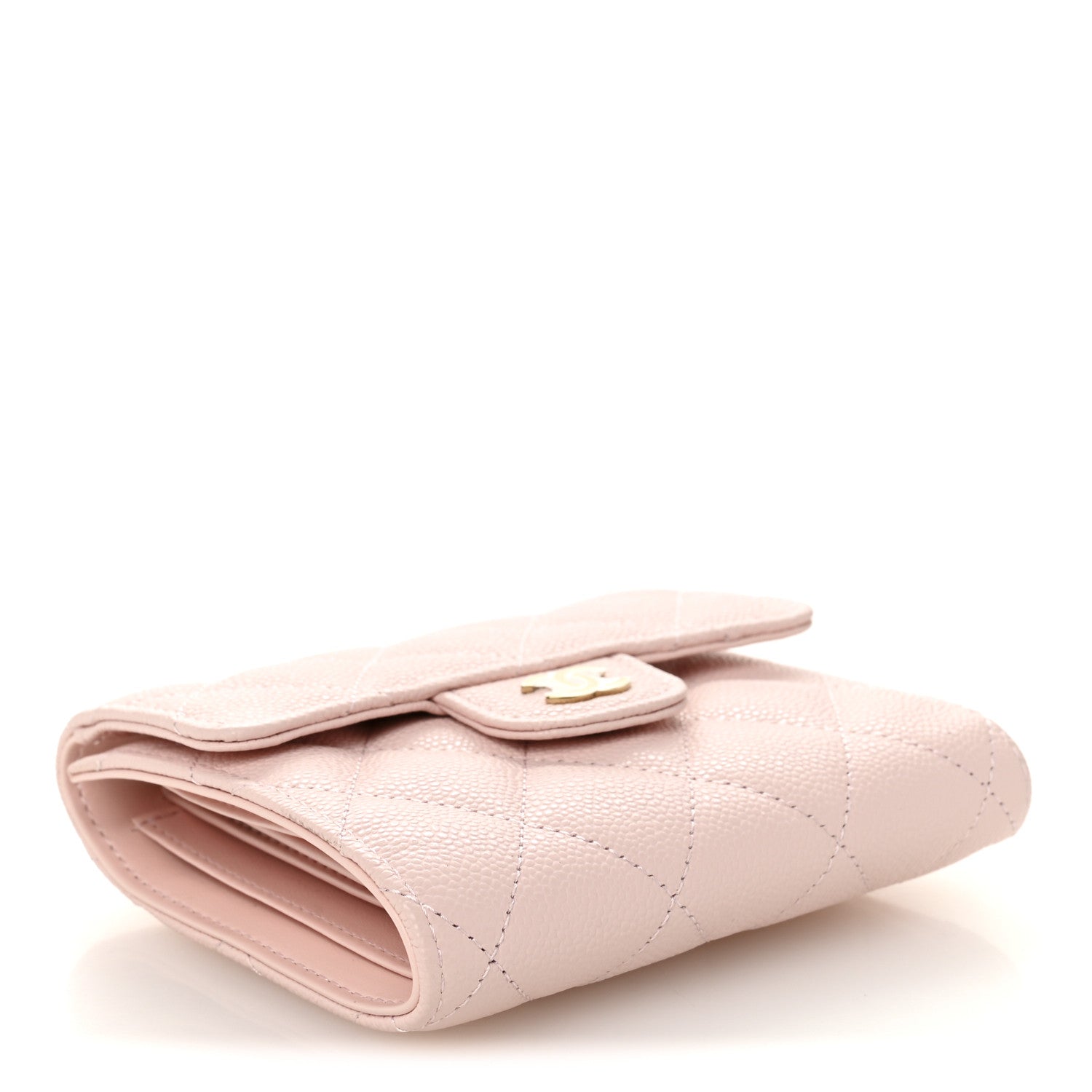 Chanel Caviar Quilted Compact Flap Wallet Light Pink 4 of 9
