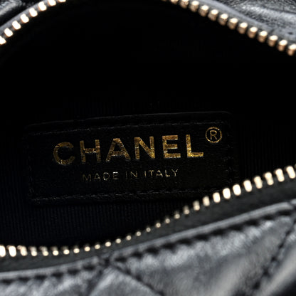 Chanel Shiny Crumpled Lambskin Quilted Small Preppy Pocket Camera Case Black 6 of 10