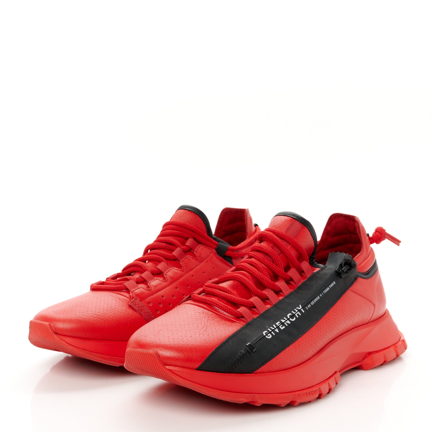 Givenchy Calfskin Spectre Low Runners Sneakers 41 Red Black 4 of 9