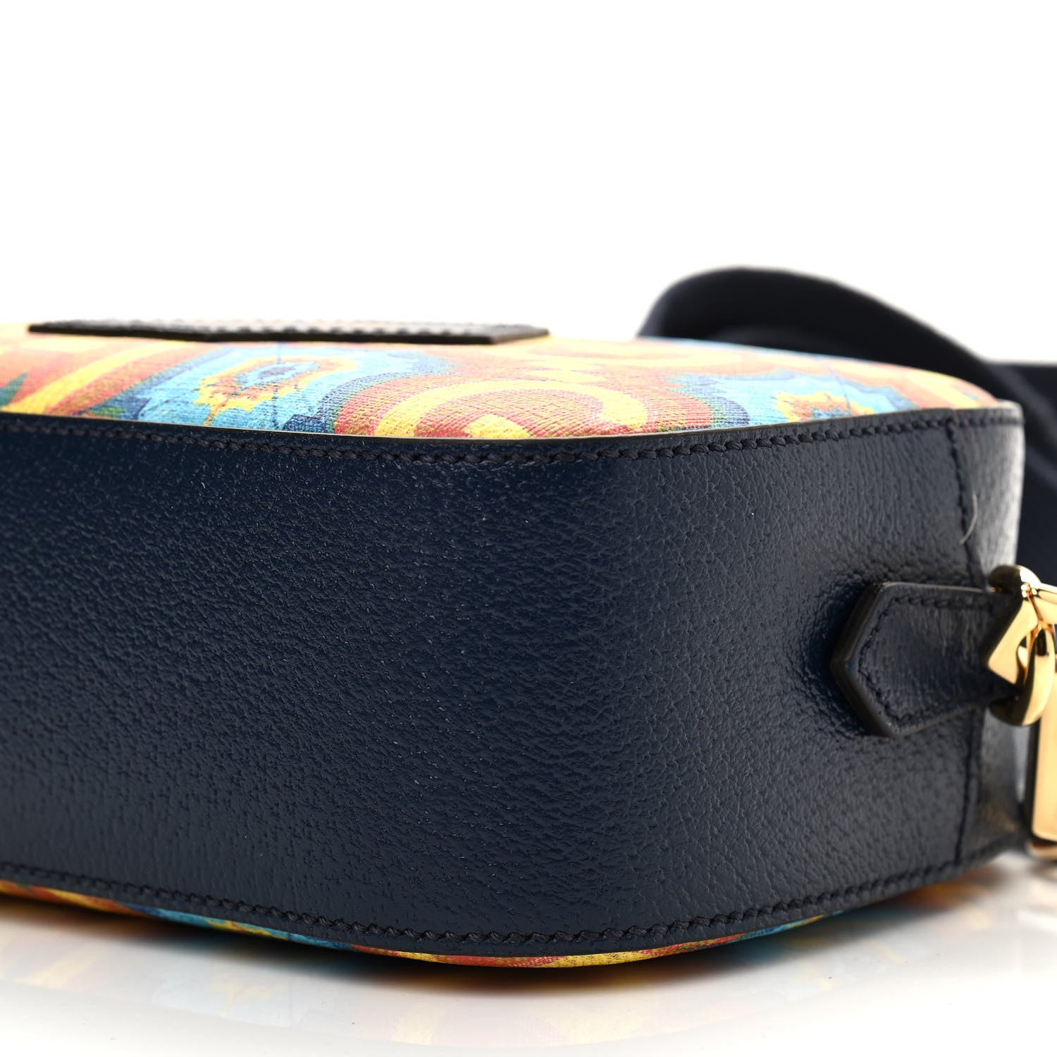 Gucci GG Supreme Kaleidoscope Calfskin Script Logo Gucci 100 Camera Bag Blue Orange Multicolor Blue Agata 9 of 9